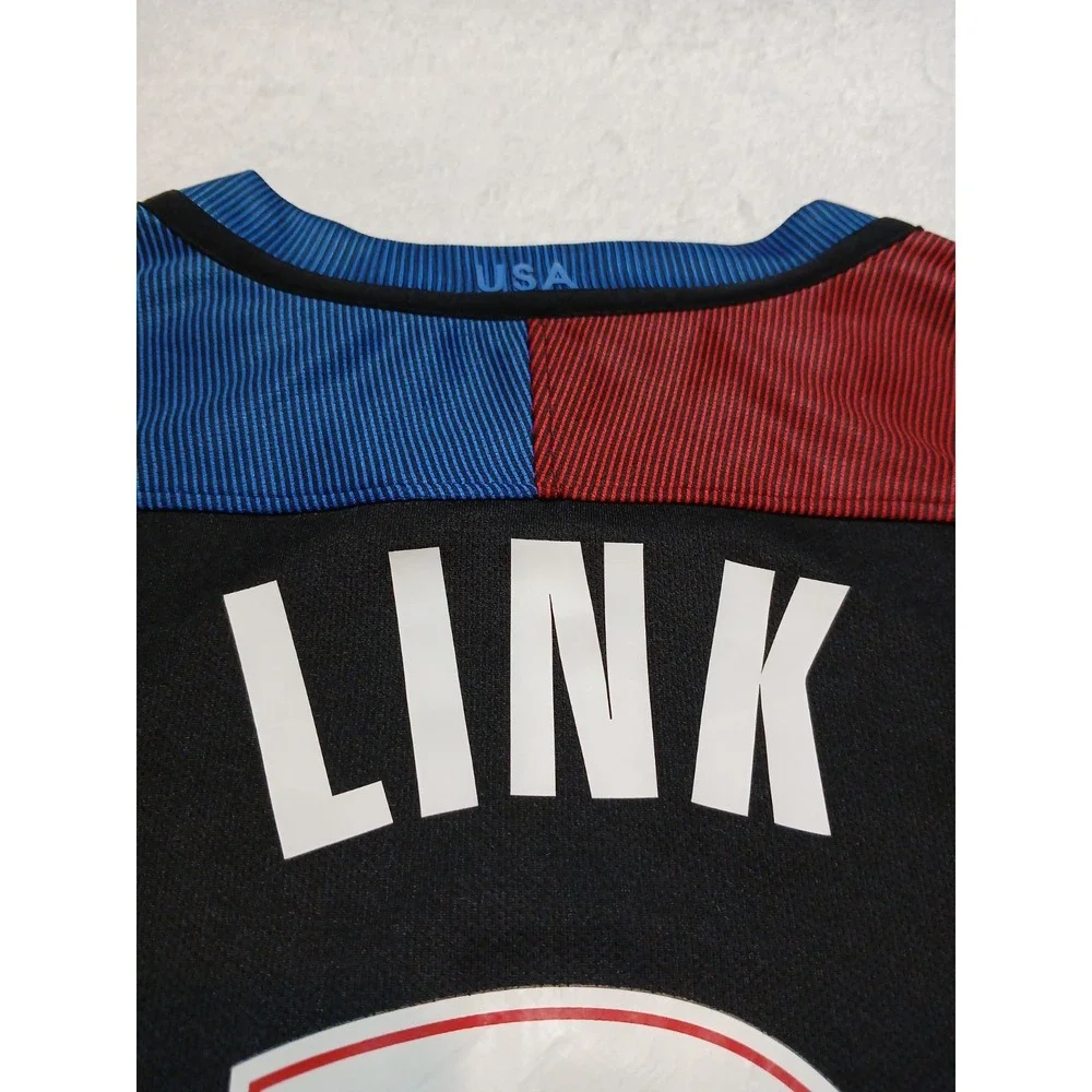 Nike USA USMNT 2016 Away Soccer Jersey Black Men's XL Custom #2 LINK Patches